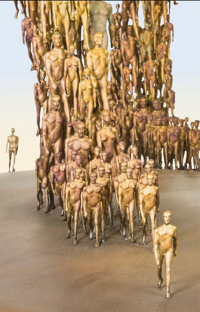  Limitierte Designerkollektion - Menschen Bronzeskulptur - Going