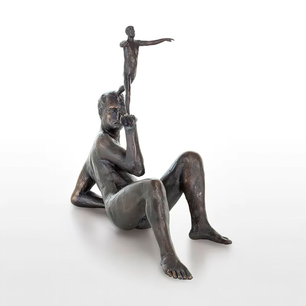  Limitierte Künstlerstatue - Bronze Menschenfigur - Was Uns Denkt, Trägt, Leitet