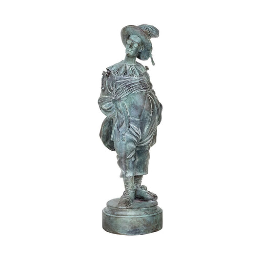  Limitierte Mann Bronzeskulptur Mit Grüner Patina - Der Lebemann