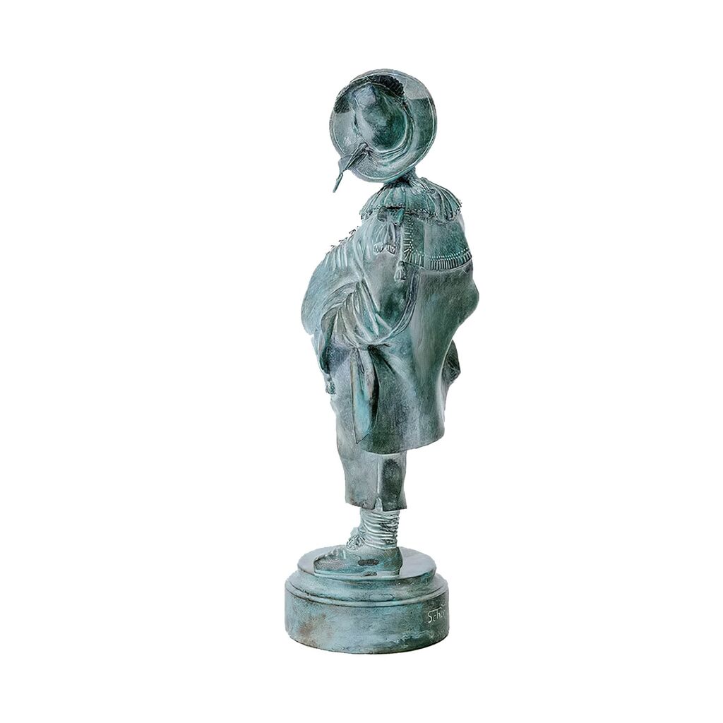  Limitierte Mann Bronzeskulptur Mit Grüner Patina - Der Lebemann
