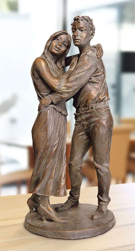  Limitierte Paarfigur Aus Bronze - Mann Und Frau - Liebespaar
