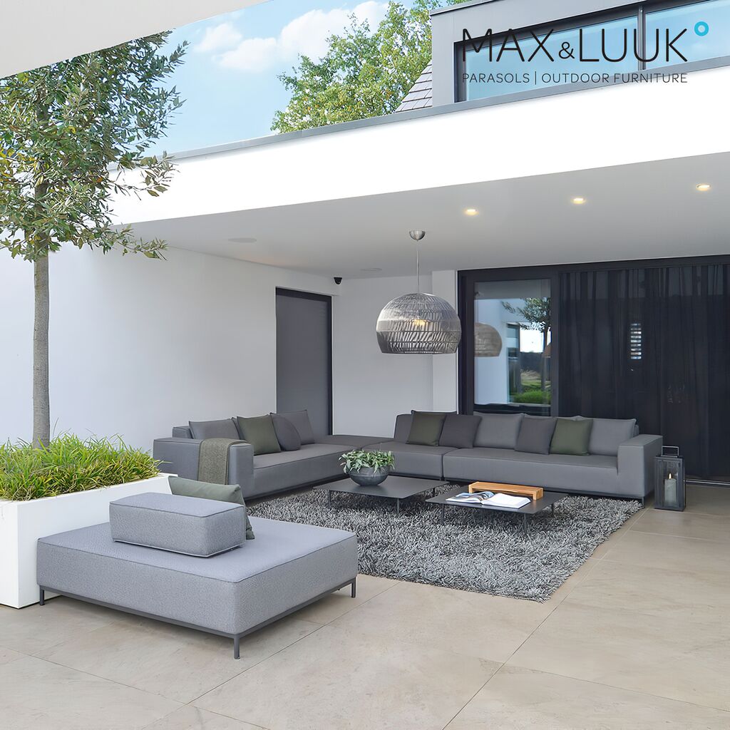  Linkes Eckelement Grau Für Lounge West - 2-Sitzer - West Endmodul Links