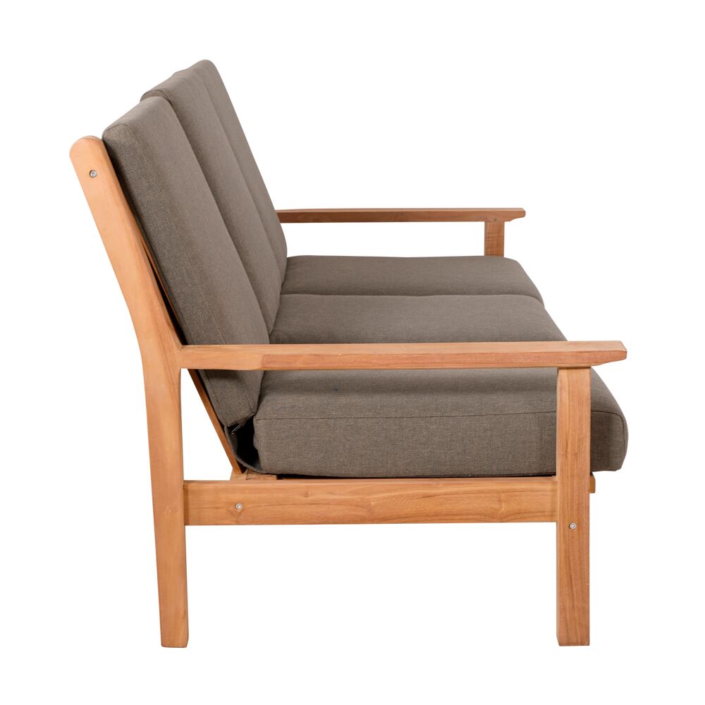  Lounge Gartensofa Für 3 Personen Aus Teakholz Mit Kissen - Kreono
