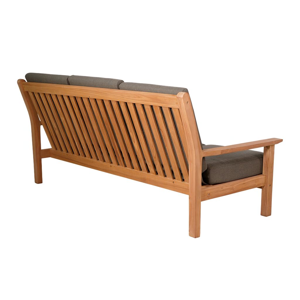  Lounge Gartensofa Für 3 Personen Aus Teakholz Mit Kissen - Kreono