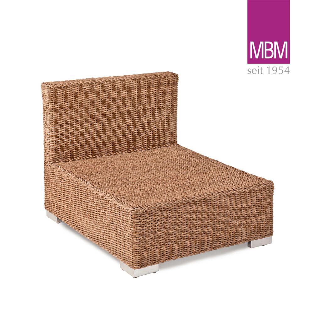  Lounge Mitte Garten-Sofa - MBM - Alu & Geflecht - Braun - Mittelmodul Bellini
