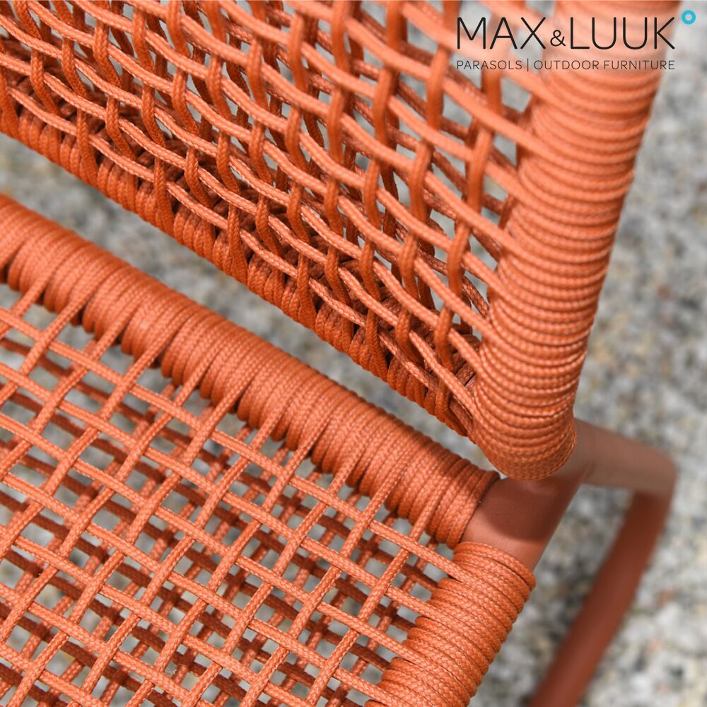  Loungechair Mit Geflecht Aus Aluminium In Orange - Max & Luuk - Florence Loungechair