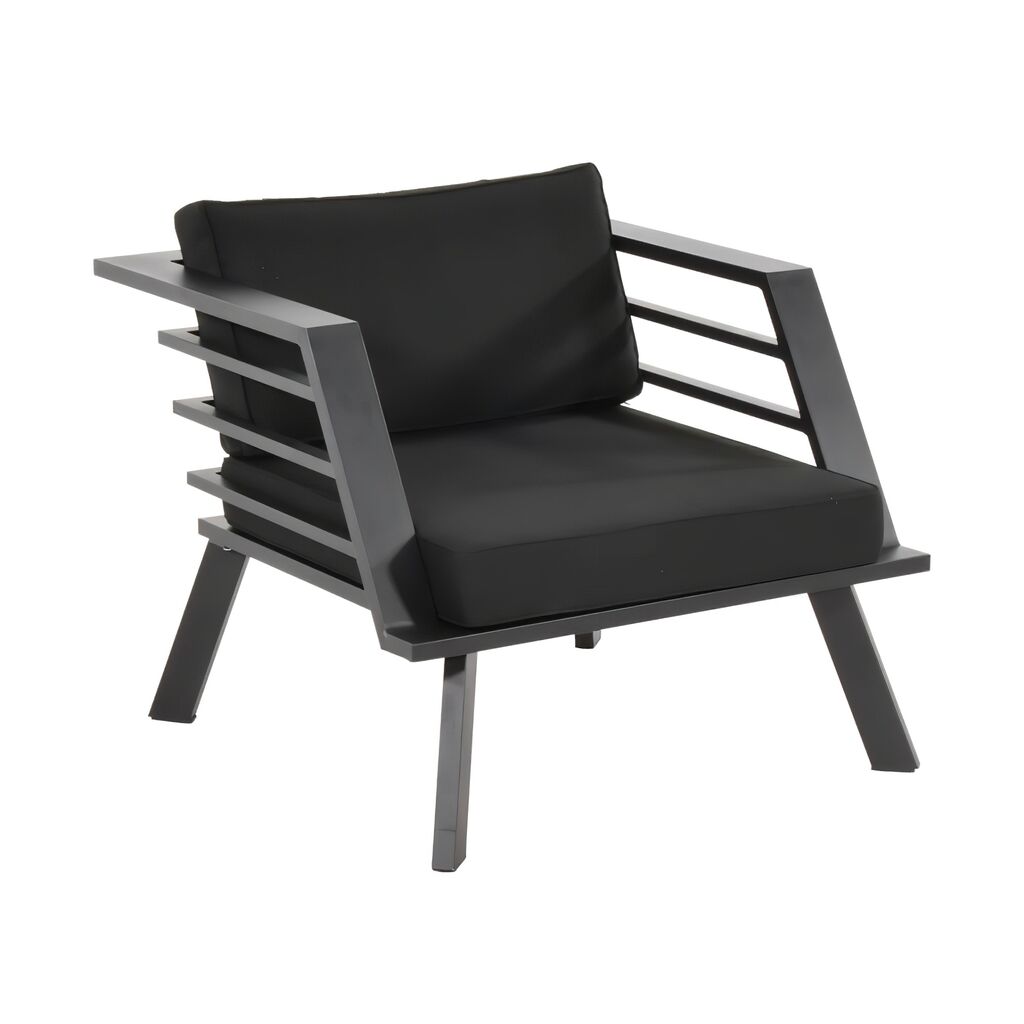  Loungesessel Aus Aluminium Mit Schwarzem Polster - Loungestuhl Porin