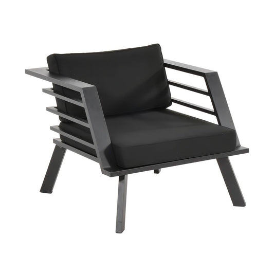  Loungesessel Aus Aluminium Mit Schwarzem Polster - Loungestuhl Porin