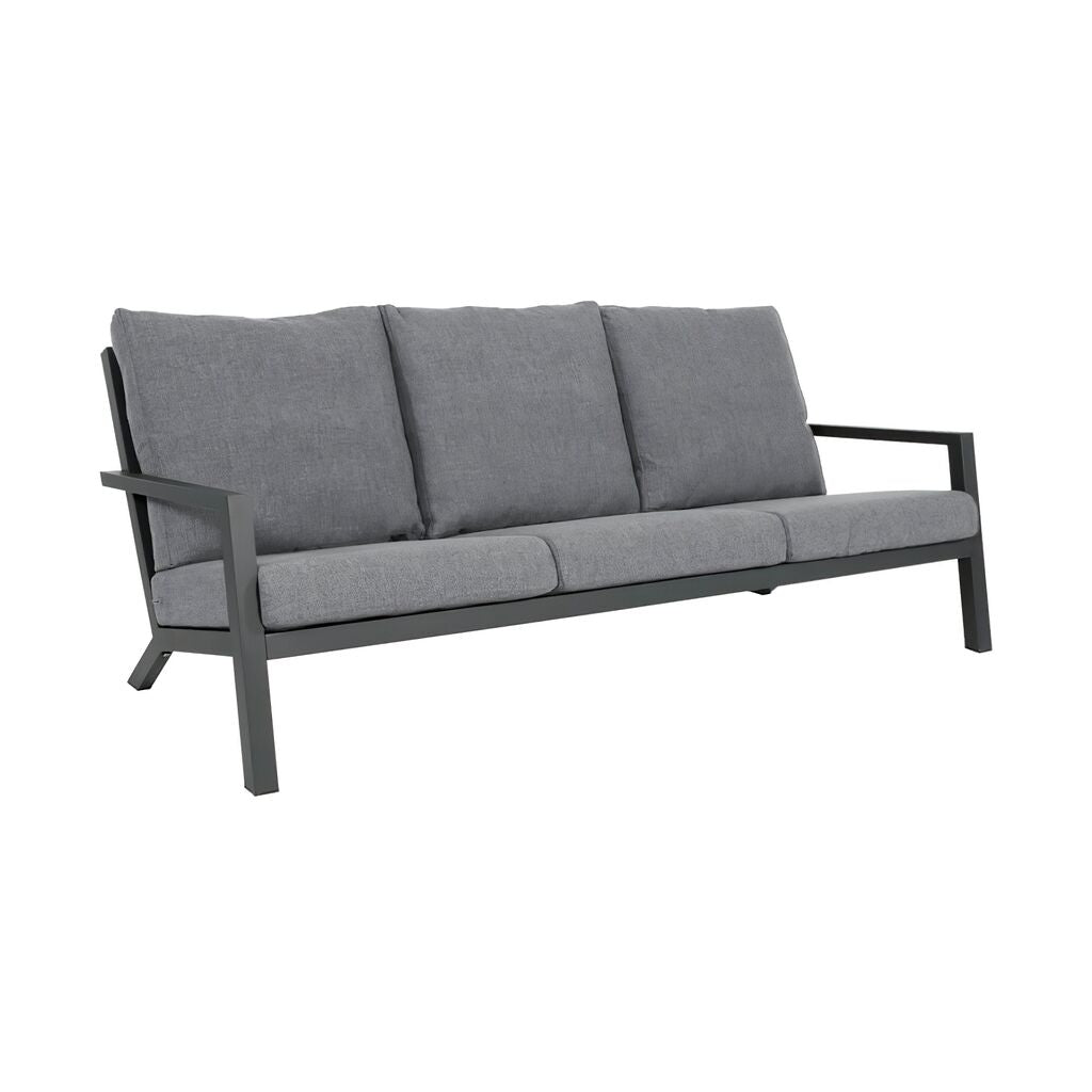  Loungesofa 3-Sitzer Mit Auflagen In Grau - Loungesofa Muran