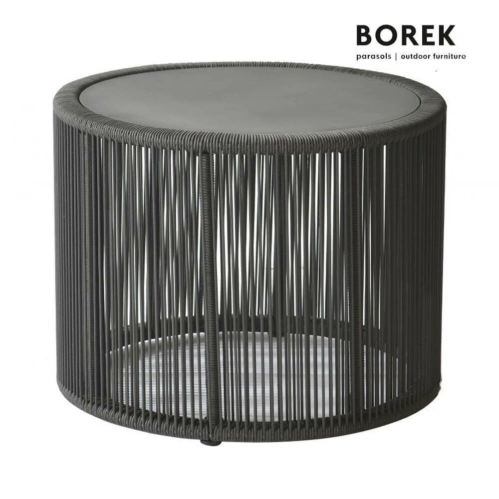  Loungetisch Rund 59cm Dunkelgrau Mit Ardenza-Seil - Tisch Lagos