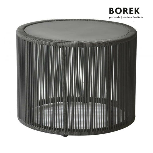  Loungetisch Rund 59cm Dunkelgrau Mit Ardenza-Seil - Tisch Lagos