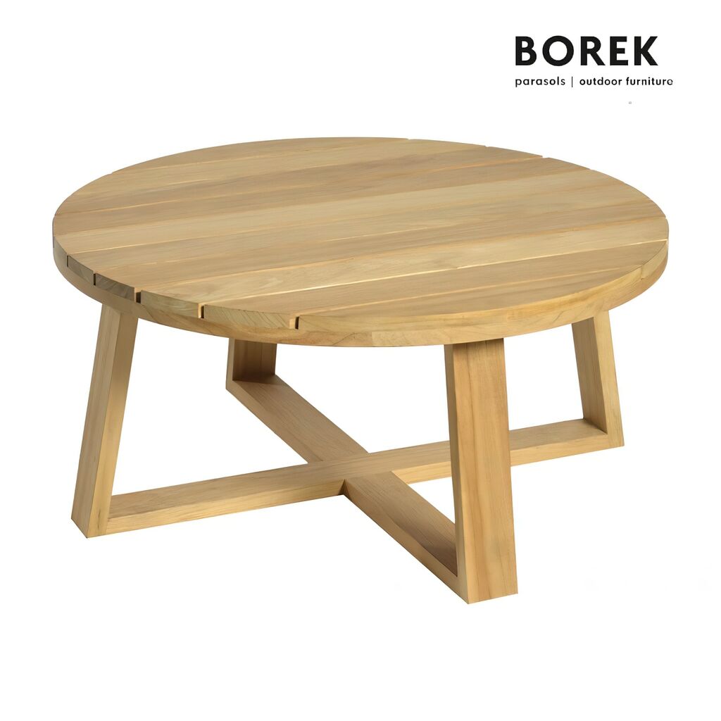  Loungetisch Rund Aus Teakholz - 80cm - Borek - Loungetisch Lazise