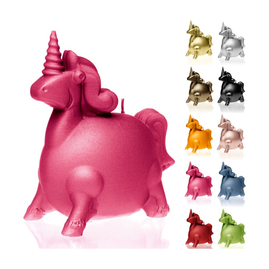  Lustige Einhorn Kinderfigur Als Kerze - Vegan & Bunt - Silana