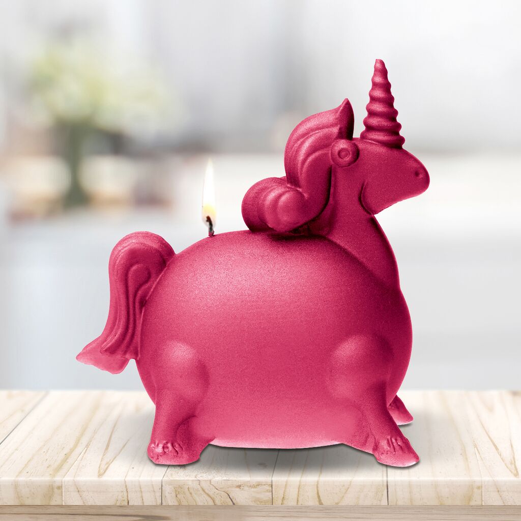  Lustige Einhorn Kinderfigur Als Kerze - Vegan & Bunt - Silana