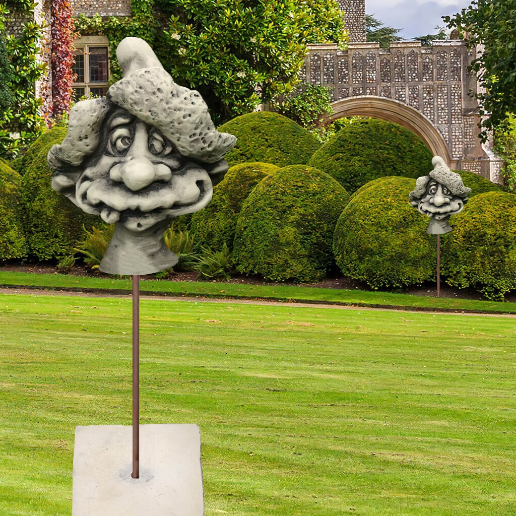  Lustige Skulptur Kobold Büste Aus Stein - Primus