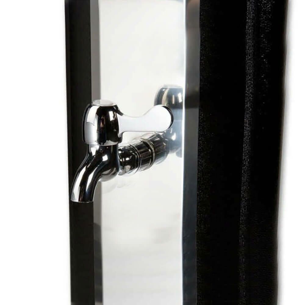  Luxuriöse Garten Solardusche - Mit Fußhahn - Schwarz & Silber - 35 L Wasserspeicher - Astera De Luxe