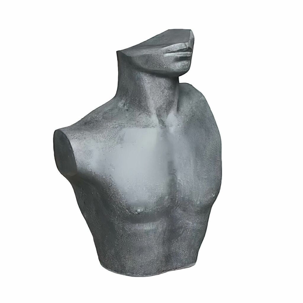  Männlicher Torso Aus Polystone In Zement Optik Antik - Astero