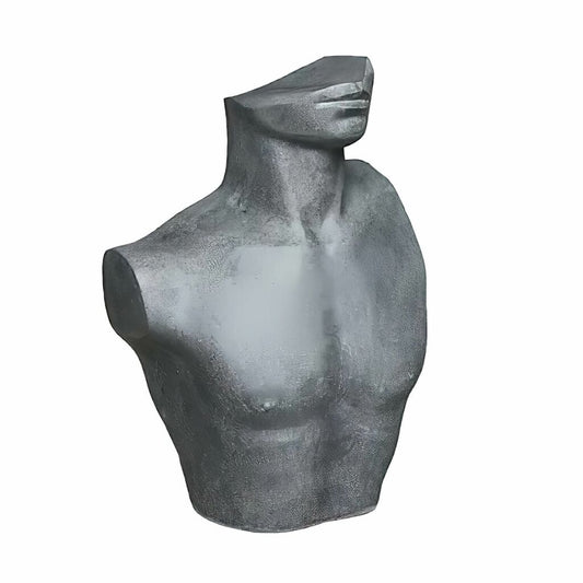 Männlicher Torso Aus Polystone In Zement Optik Antik - Astero