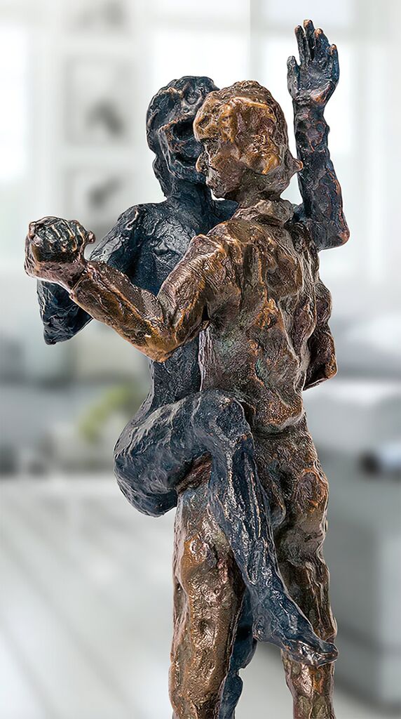  Mann Und Frau Tanzen - Designer Bronzeskulptur - Tangopaar Frühling