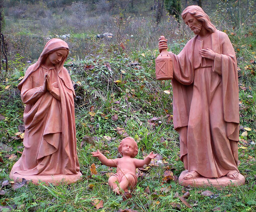  Maria Und Josef Mit Kind Als Terrakotta Figuren - Sacrale