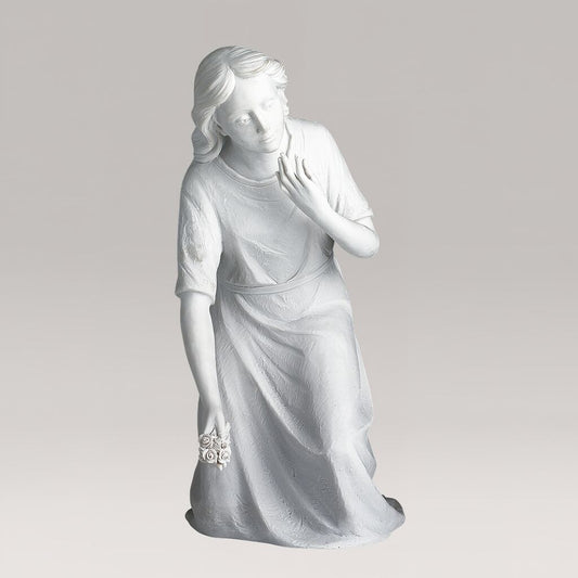  Marmorguss - Kniende Gartenfigur Mutter Gottes - Maria Spicatus
