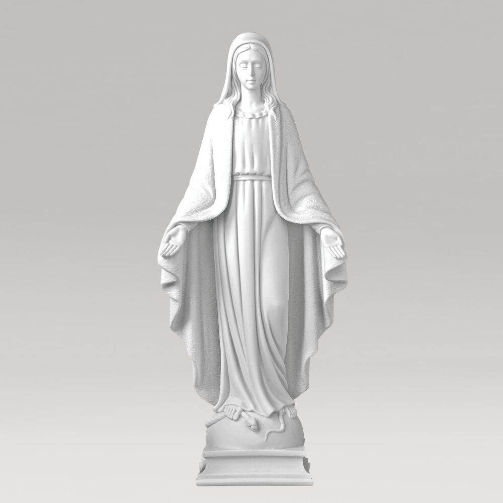  Marmorgussfigur - Segnende Madonna Satue Für Den Garten - Maria Sedebo