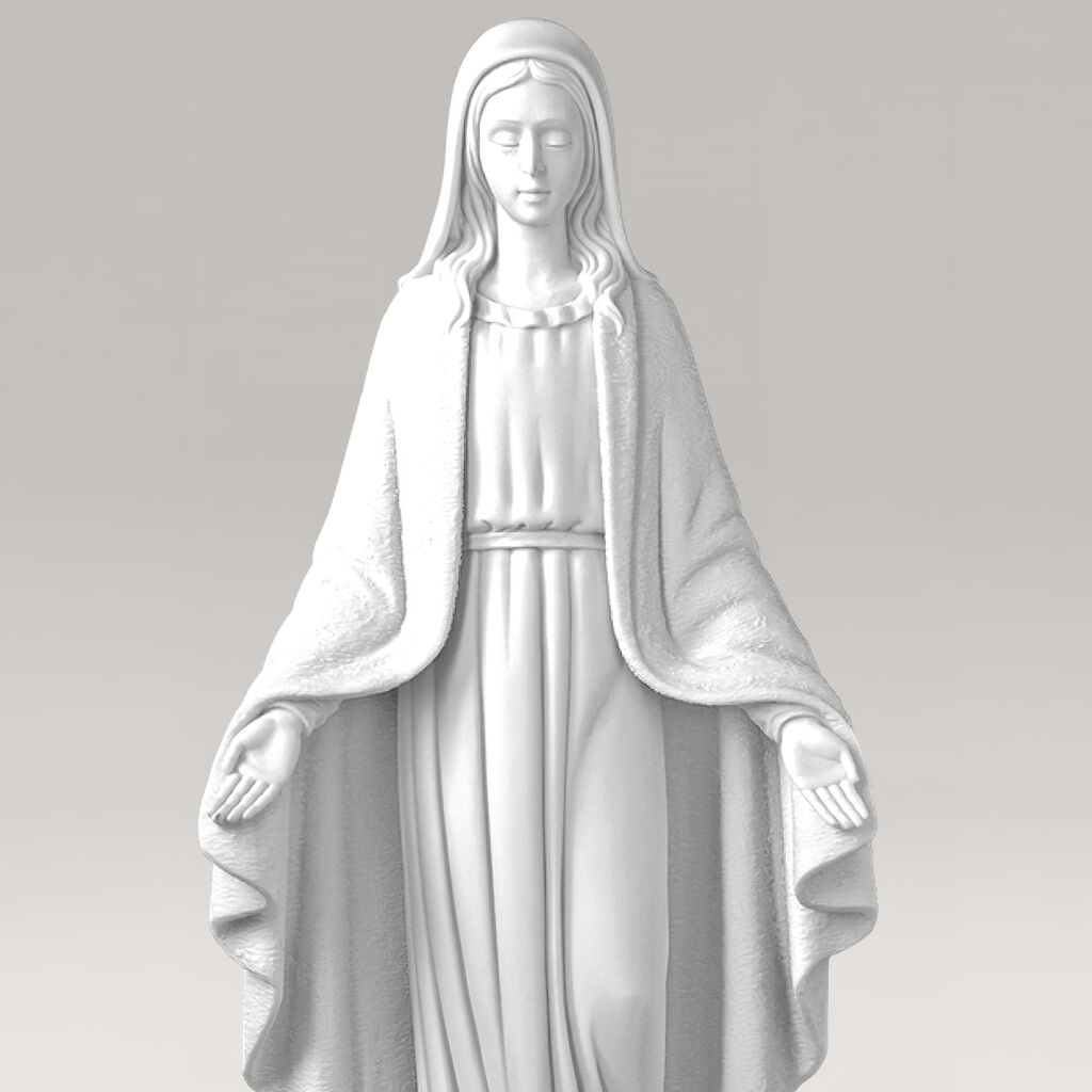  Marmorgussfigur - Segnende Madonna Satue Für Den Garten - Maria Sedebo