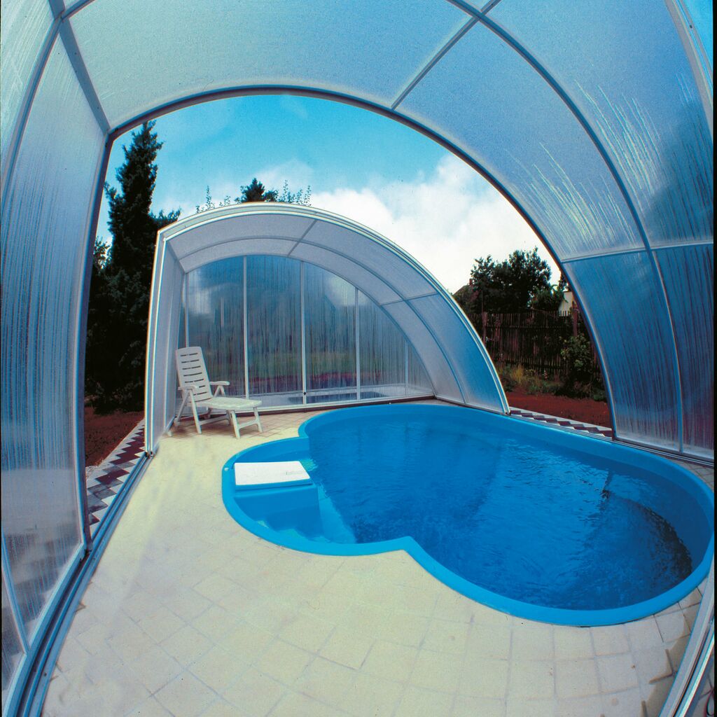  Maßgeschneiderte Poolabdeckung - Abschließbar - Aus Aluminium & Polycarbonat - Rubin Dritto