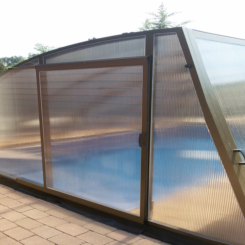  Maßgeschneiderte Poolabdeckung - Abschließbar - Aus Aluminium & Polycarbonat - Rubin Dritto