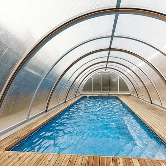  Maßgeschneiderte Poolüberdachung Aus Aluminium-Tragprofilen & Polycarbonat - XXL - Mookait Maximum