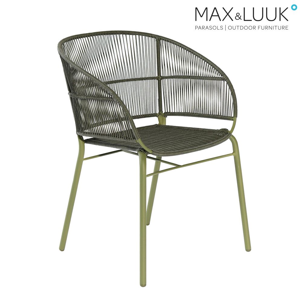  Max & Luuk Gartenstuhl Aus Aluminium Und Geflecht - Verschiedene Farben - Kane Stuhl