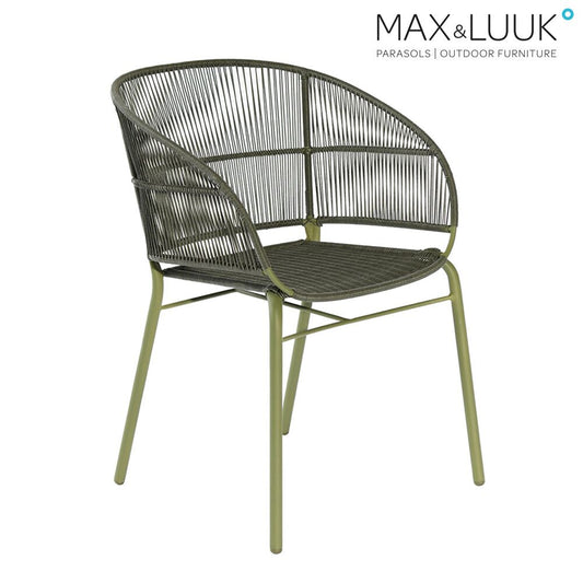  Max & Luuk Gartenstuhl Aus Aluminium Und Geflecht - Verschiedene Farben - Kane Stuhl