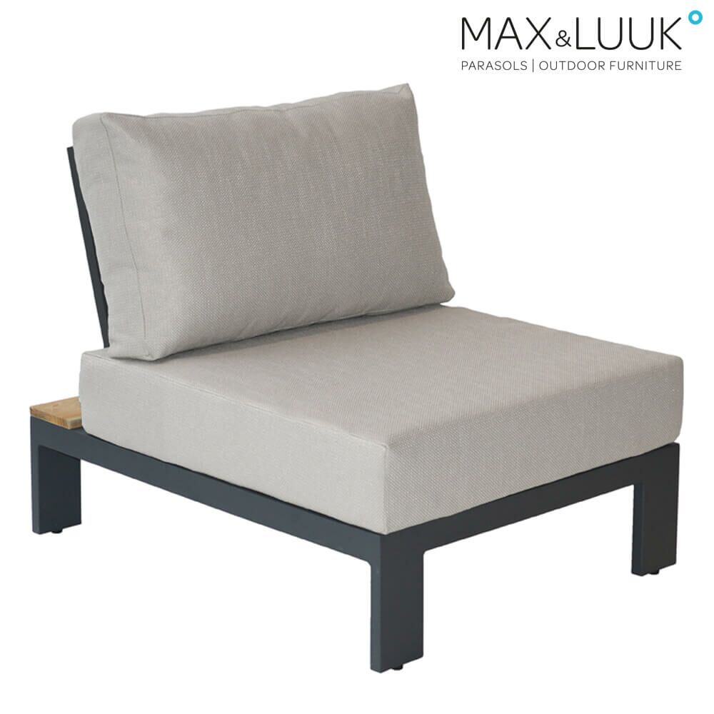  Max & Luuk Mittelmodul Für Die Lounge Aus Teak Und Alu Inklusive Kissen - Mick Mittelmodul