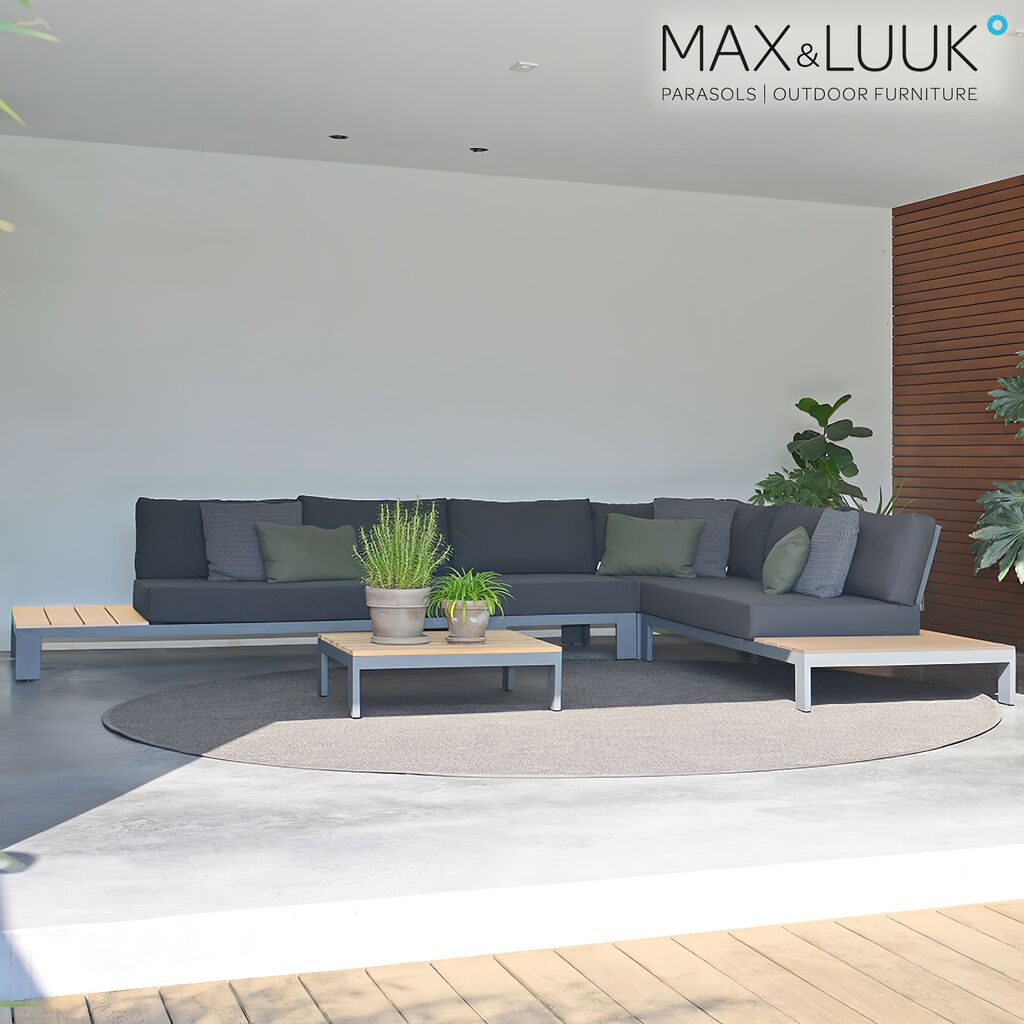  Max & Luuk Mittelmodul Für Die Lounge Aus Teak Und Alu Inklusive Kissen - Mick Mittelmodul