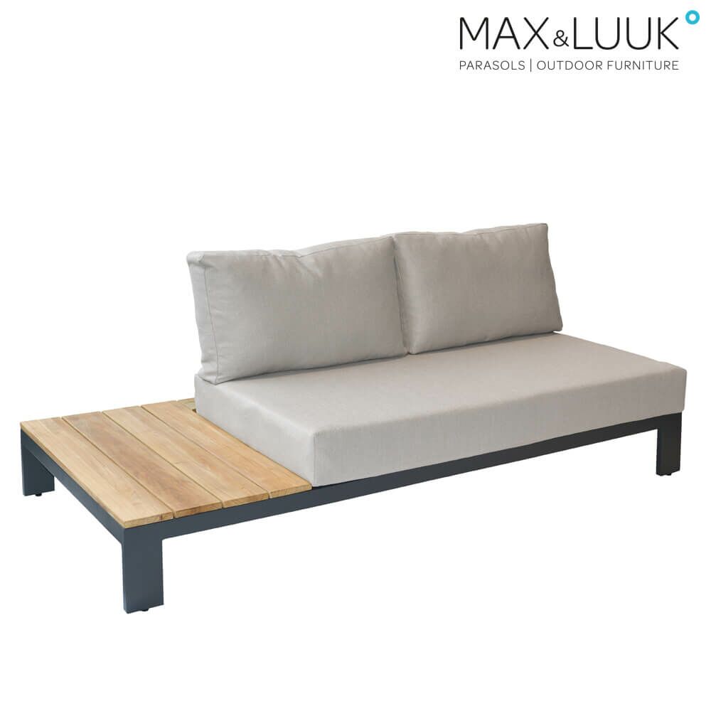  Max & Luuk Sitzbank Für Die Gartenlounge Mit Kissen Und Ablage Rechts - Mick Loungebank