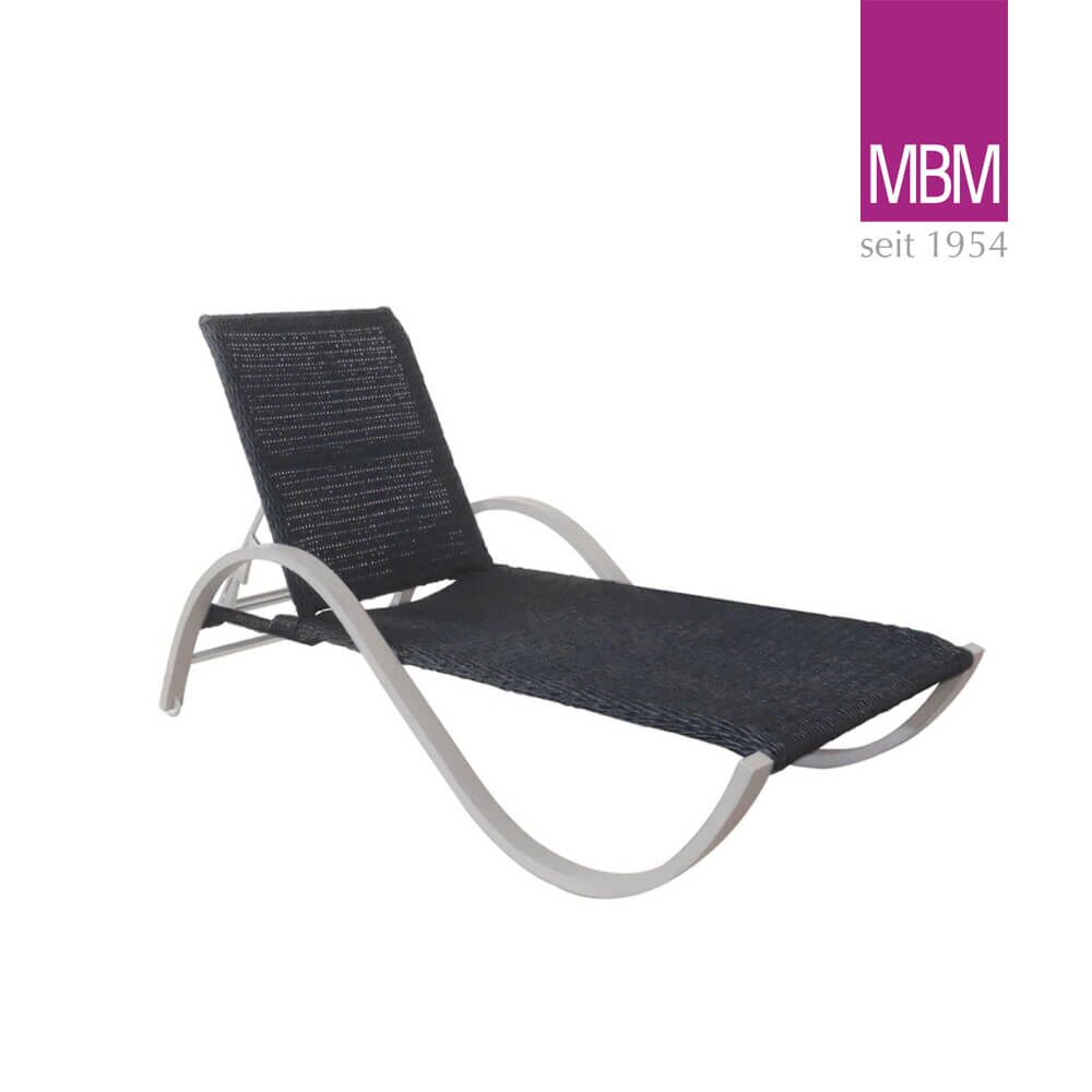  MBM Gartenliege Aus Aluminium, Resysta & Kunststoffgeflecht - Verstellbar - Sonnenliege Bow