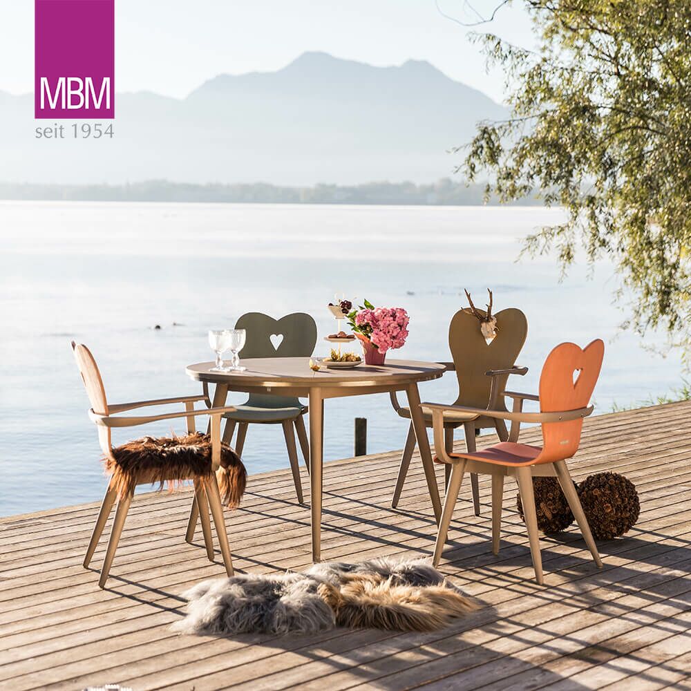  MBM Gartenmöbel Set - 4 Stühle & Tisch - Resysta - Modern - Set Alpenblick
