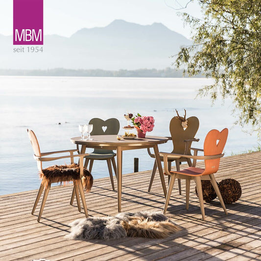  MBM Gartenmöbel Set - 4 Stühle & Tisch - Resysta - Modern - Set Alpenblick