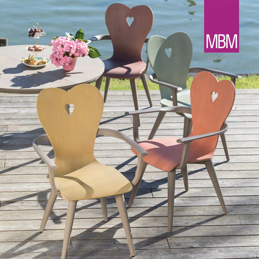  MBM Gartenmöbel Set - 4 Stühle & Tisch - Resysta - Modern - Set Alpenblick