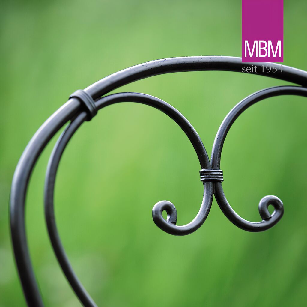 MBM Gartenstuhl Mit Armlehnen - Schmiedeeisen - Stapelbar - Sessel Boulevard