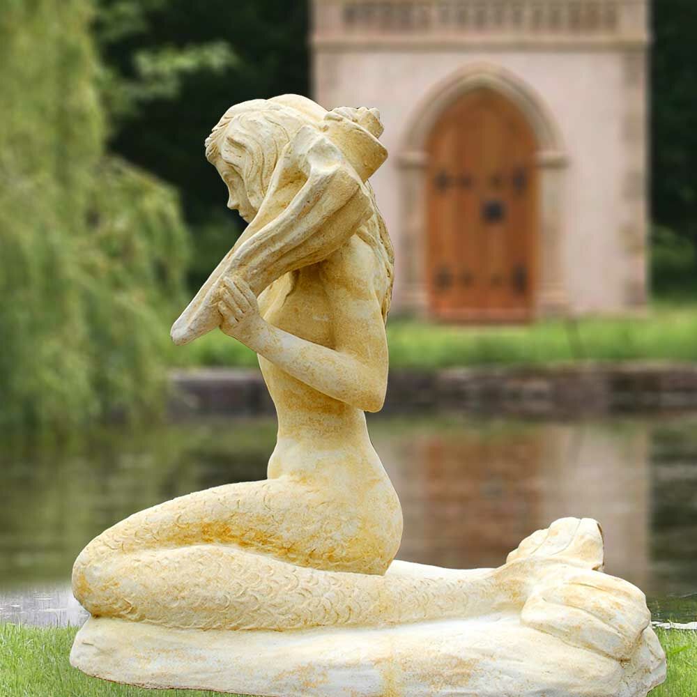 Meerjungfrau Stein Skulptur - Aria