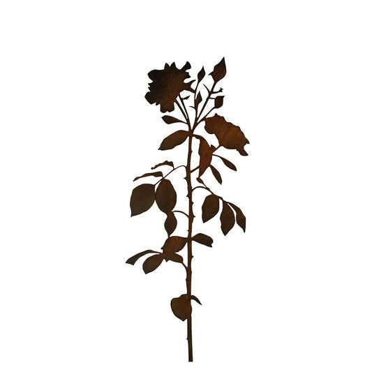  Metall Rose Zum Stecken In Rost Optik - Rosa Rubico