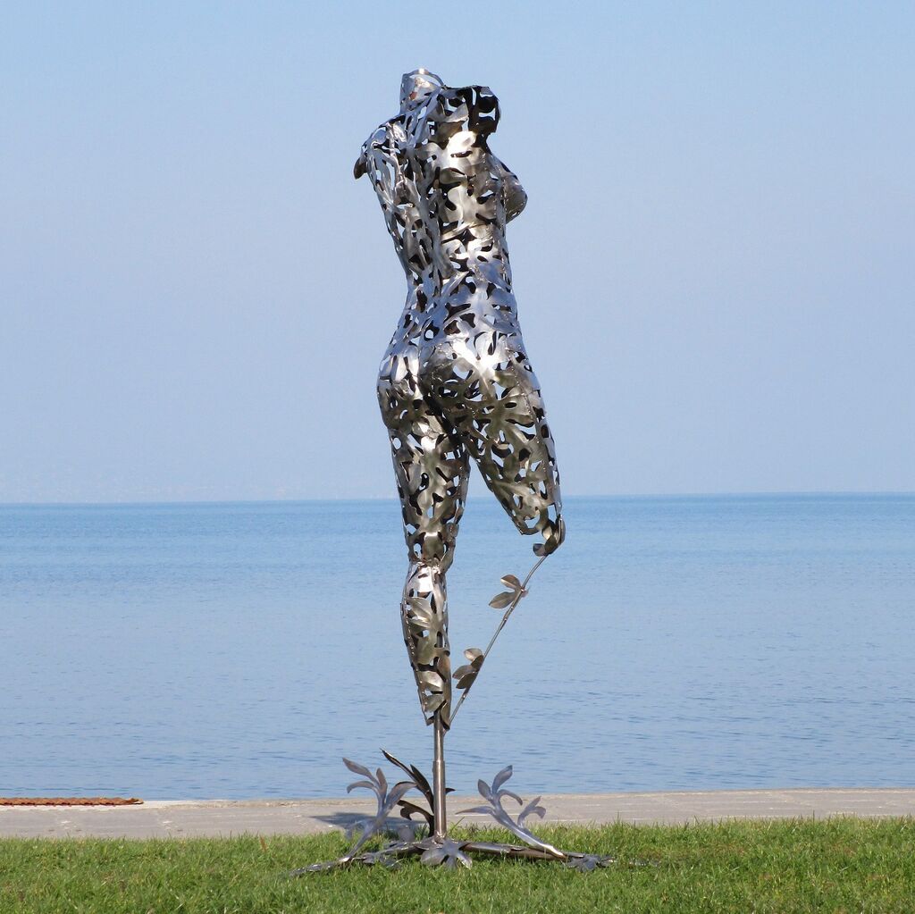  Metall Skulptur Frauen Torso - Florales Design - Pannonia