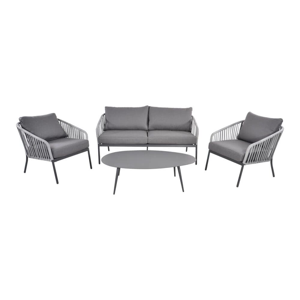  Moderne 4-Sitzer Lounge Mit Sofa Aus Aluminium - Sitzgruppe Rhona