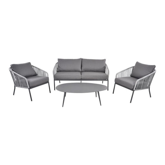  Moderne 4-Sitzer Lounge Mit Sofa Aus Aluminium - Sitzgruppe Rhona