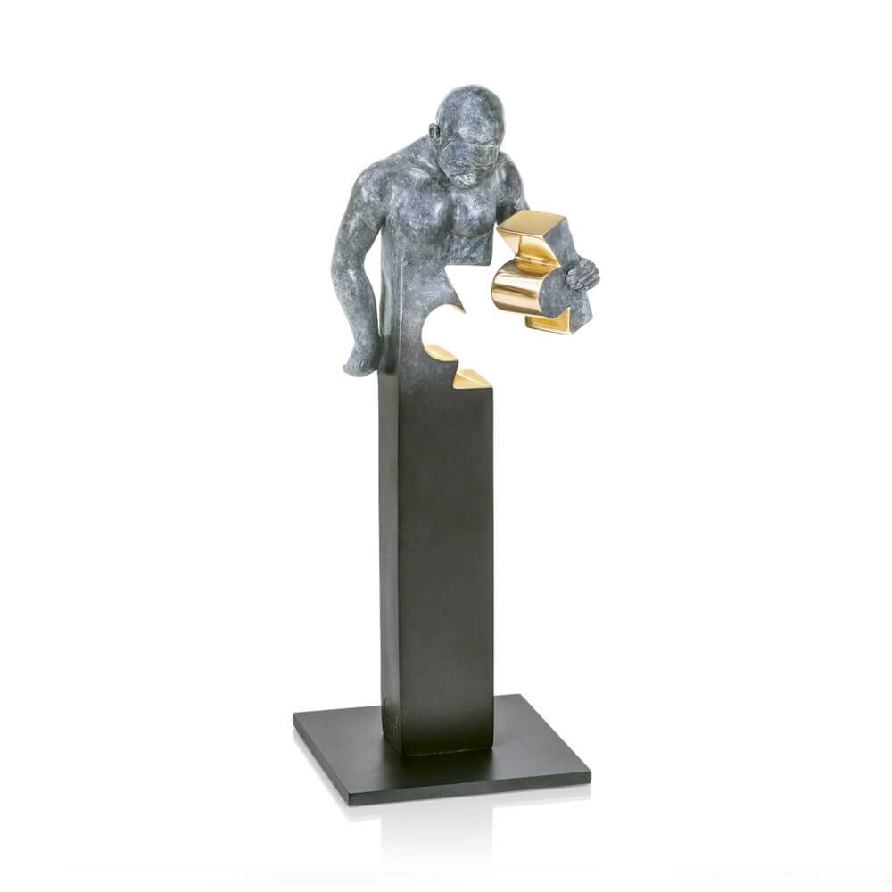  Moderne Bronze Mann-Büste Aus Künstlerhand - Eureka