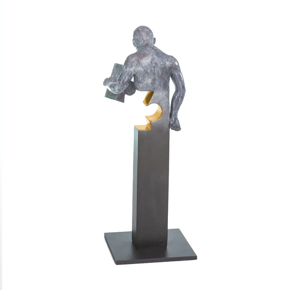  Moderne Bronze Mann-Büste Aus Künstlerhand - Eureka