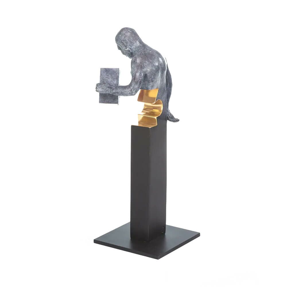  Moderne Bronze Mann-Büste Aus Künstlerhand - Eureka