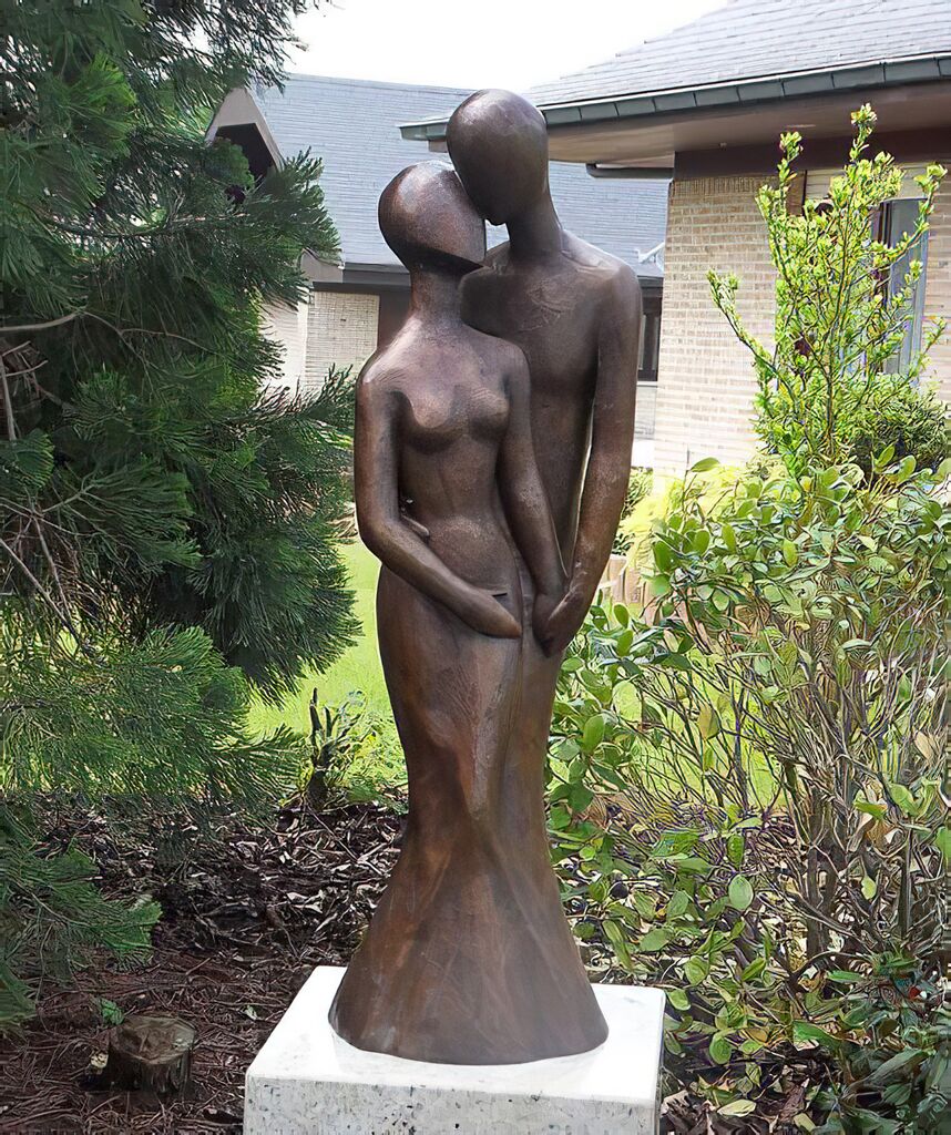 Moderne Bronze Plastik - Motiv Liebespaar