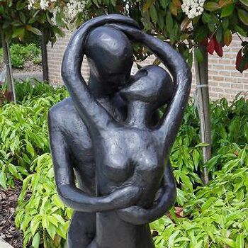  Moderne Bronze Skulptur Liebespaar - Der Kuss
